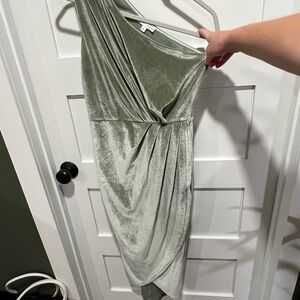 Baltic Born Green Asymmetrical One Shoulder Dress